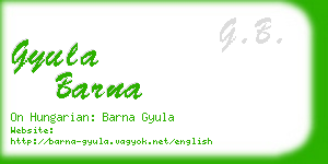 gyula barna business card